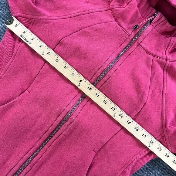 Lululemon Scuba Hoodie Full Zip Womens 10 Pink Athleisure Train Workout Gym Warm - Picture 7 of 10